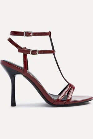 Linzi Burgundy Red Jada Strappy Stiletto Heeled Sandals AU 9 (EU 40)