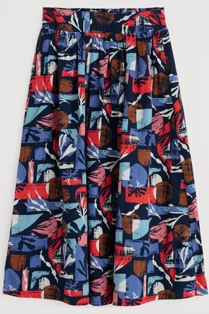 Seasalt Cornwall Multi Mevagissey 100% Cotton Midi Skirt AU 14