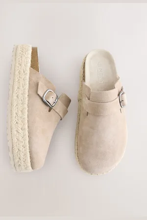Next Forever Comfort Leather Round Toe Espadrille Chunky Clogs AU 10 (EU 42)