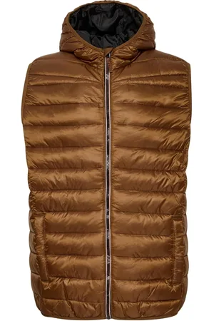 Blend Brown Coat Hooded Gilet L