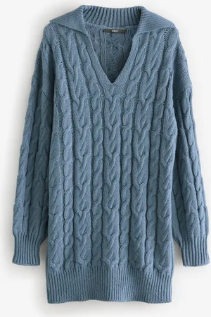 Next Knitted Cable Mini Dress with Wool XS Reg