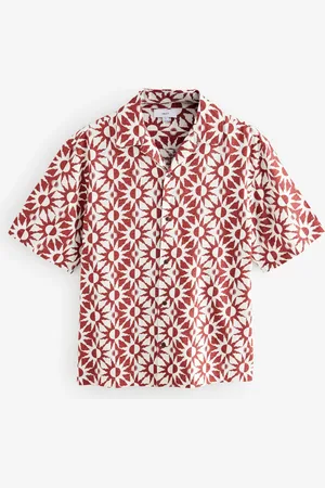 Next Short Sleeve Sun Printed 100% Cotton Shirt XXL