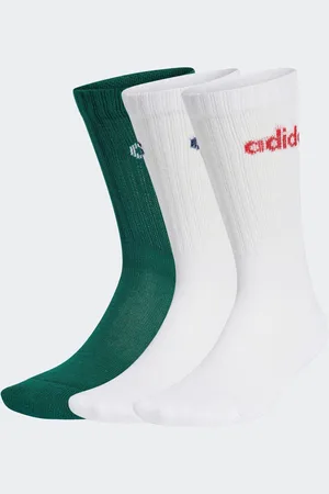 adidas Green Linear Crew Cushioned Socks 3 Pack 12.5-1