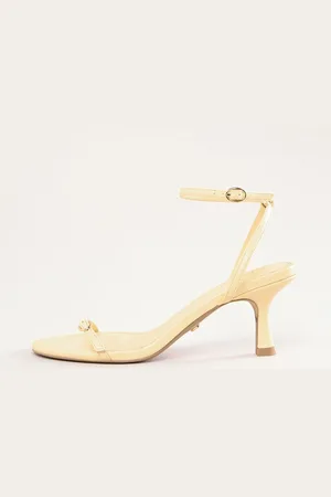 Lipsy London Lemon Kitten Heel Buckle Strap Faux Leather Sandals eu41uk7