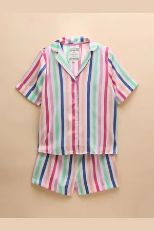 Joules Natalia Multi Stripe Satin Short Pyjama Set M