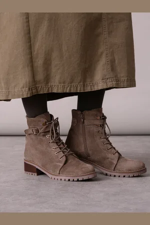 CELTIC & CO. Grey Block Heel Hiker Boots AU 7 (EU 38)