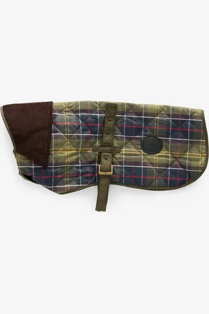 Barbour Green 100% Cotton Tartan Quilted Dog Coat M