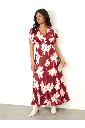 Live Unlimited London Curve Floral V-Neck Maxi Dress AU 18