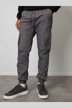 Threadbare Grey Slim Fit Cuffed Cargo 100% Cotton Trousers M