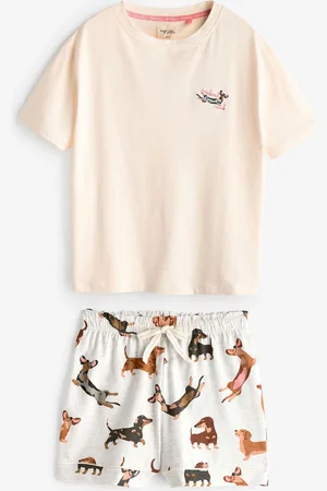 Next Ecru Dachshund Short Pyjamas Set XL Reg