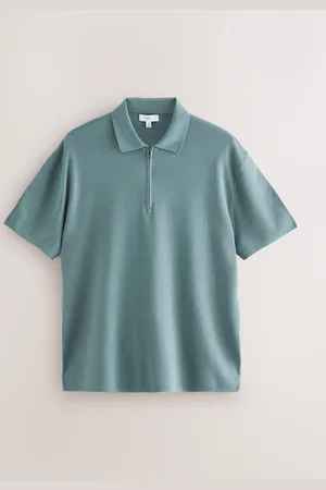 Next Quarter Zip Relaxed Fit Premium Short Sleeve Knit Quarter Zip Polo Shirt XS