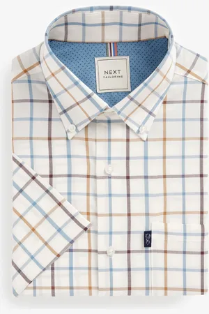 Next Easy Iron Button Down Short Sleeve Oxford Shirt M