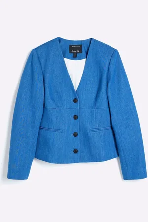 River Island Blue Denim V-Neck Blazer AU 16