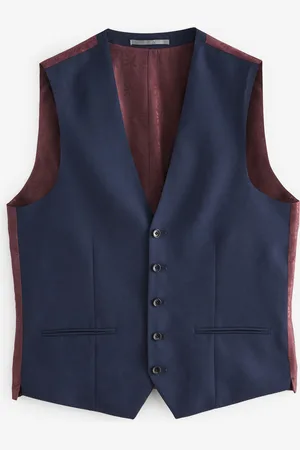 Next Bright Blue Signature Tollegno Suit Waistcoat 38 R