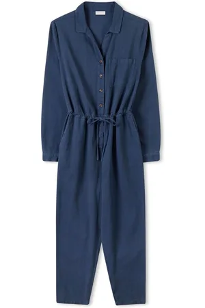CELTIC & CO. Blue Twill Long Sleeve 100% Cotton Jumpsuit AU 12