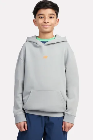 New Balance Grey Kids Fitness Centre Illustrated Back Graphic 100% Cotton Hoodie 8