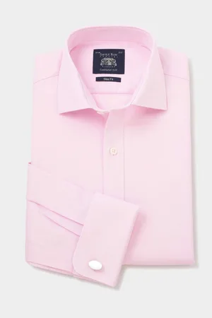SAVILE ROW The Slim Fit 100% Cotton Herringbone Formal Shirt AU 42 Regular