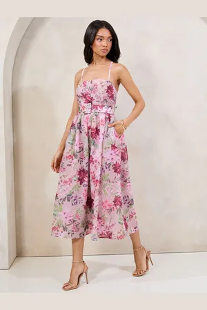 Lipsy London Bandeau Midi Prom Dress with Removable Cami Straps 14