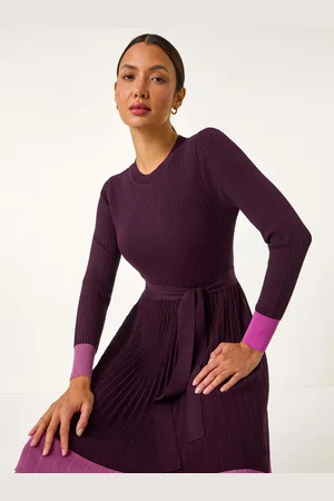 Roman Contrast Border Knitted Stretch Dress AU 14