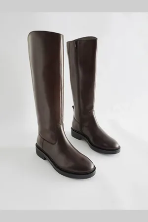 Next Chocolate Brown Forever Comfort Leather Rider Knee High Boots AU 5.5 (EU 36)