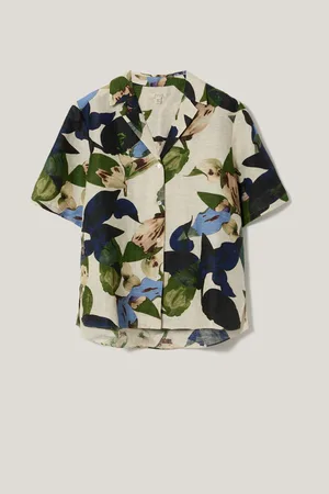 Jigsaw Future Botanic 100% Linen Shirt AU 6