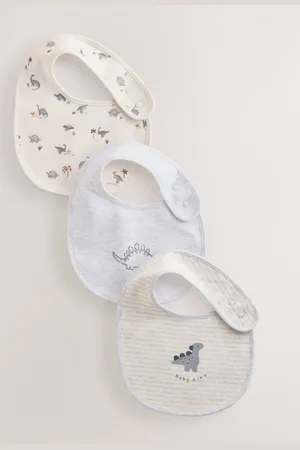 Next Grey Dinosaur Baby Bibs 3 Pack one