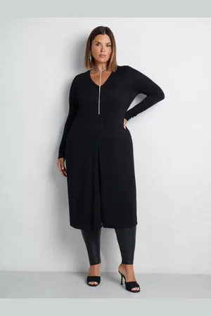 Live Unlimited London Black Curve Sparkle Split Front Tunic AU 22