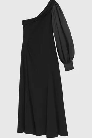 Reiss Maeve One-Shoulder Blouson Sleeve Midi Dress 8