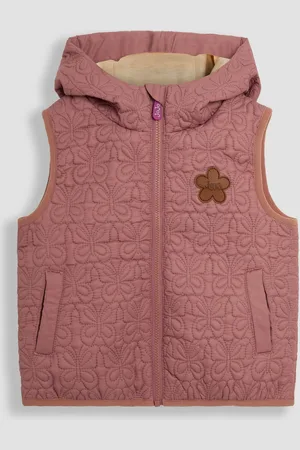 JoJo Maman Bébé Pink Butterfly Quilted Puffer Gilet 1.5