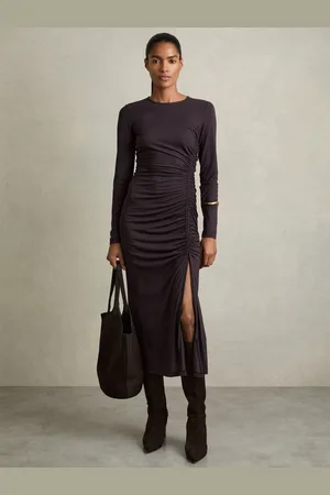 Reiss Rosie Jersey Ruched Midi Dress AU 12