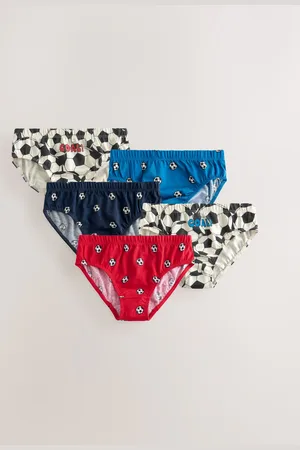 Next Red/Blue Football 100% Cotton Printed Briefs 5 Pack (1.5-10yrs) 3