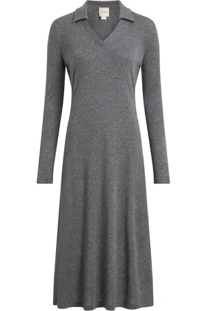 Calvin Klein Slim Wool Blend Jersey Midi Dress M