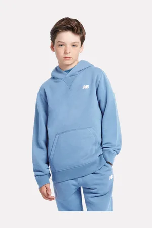 New Balance Blue Small Boys Brush Back Logo Hoodie 7