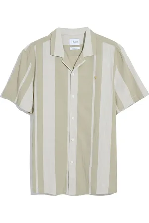 Farah Alston Striped Short Sleeve 100% Cotton Shirt XL