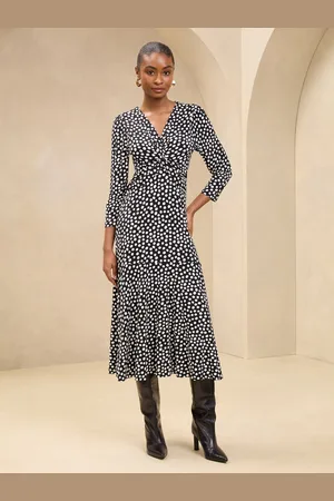 Lipsy London V-Neck Twist Underbust Jersey Midi Dress AU 8