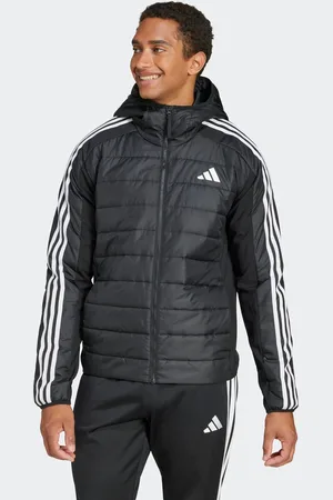 adidas Black Essentials 3-Stripes Insulation Hybrid Jacket XS Reg