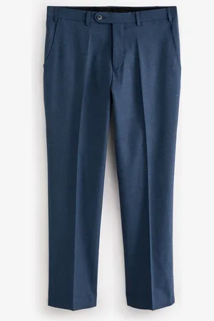 Remus Blue Tapered Fit Stretch Formal Trousers 32W x 31L (UK 32 R)