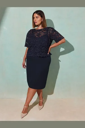 Live Unlimited London Lace Overlay Midi Dress AU 24