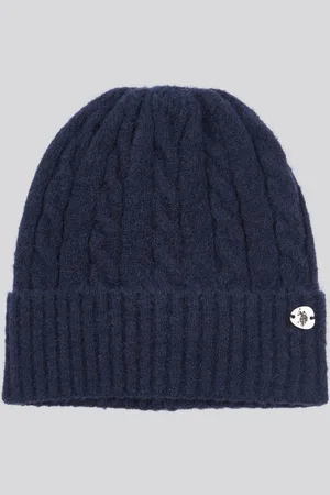 U.S. Polo Assn. U. S. Polo Assn Blue Signature Cable Knit Winter Beanie one