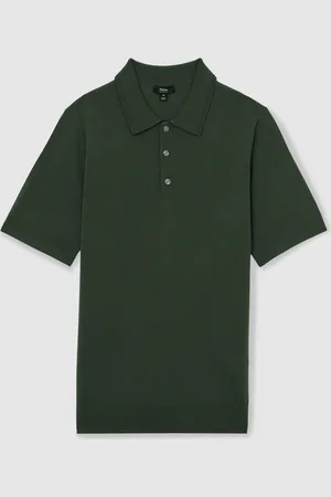 Reiss Manor Merino Wool Short-Sleeve Polo Shirt L