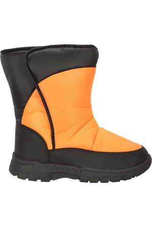 Mountain Warehouse Orange Caribou Kids Single Stripe Sherpa Lined Adaptive Snow Boots AU 13 (EU 32)