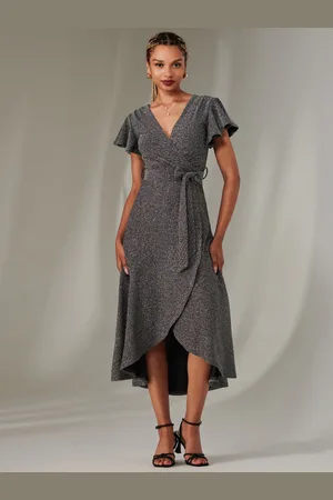 Jolie Moi Marlie Metallic Angel Sleeve Maxi Dress AU 16