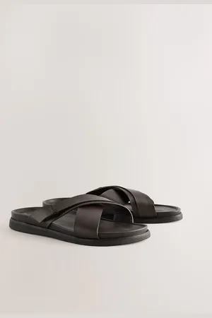 Next Brown Leather Slip On Sandals AU 8 (EU 42)