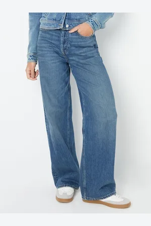 Threadbare Mid Blue Baggy Wide Leg Jeans AU 14