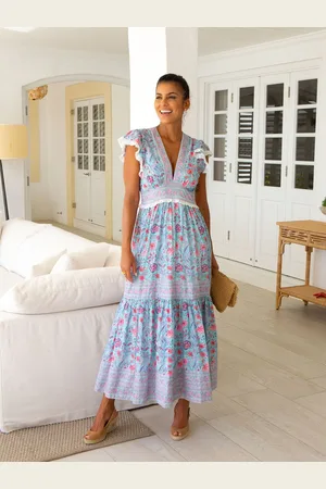 ASPIGA Pippa Block Print 100% Cotton Dress xsmall