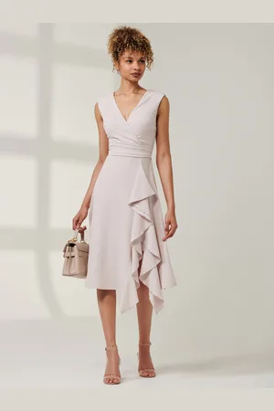 Jolie Moi Qiana Ruffle Detail Midi Dress AU 8