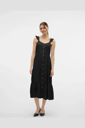 VERO MODA Tiered Button Down Maxi Dress AU 10