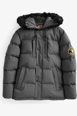 Zavetti Canada Mens Oshawa 2.0 Puffer Parka Jacket with Detachable Faux Fur M