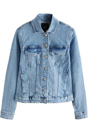 Next Mid Blue Fitted Denim Jacket AU 20 Tall