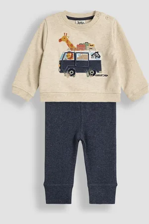 JoJo Maman Bébé Natural Safari Appliqué Sweatshirt & Leggings Set 3